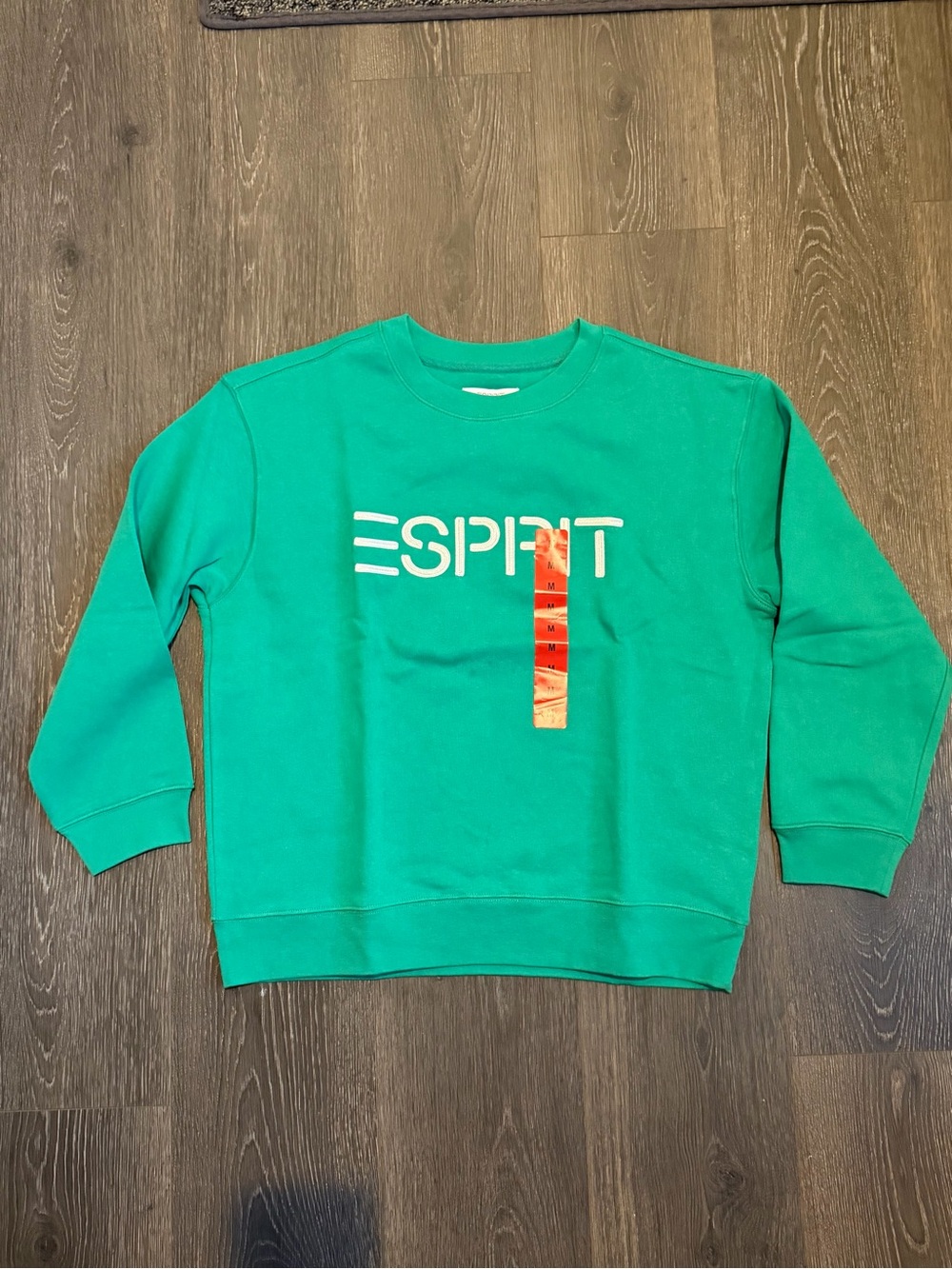 Esprit Green Crewneck Sweatshirt Retro Logo NWT Size Medium 80s Style - Picture 2 of 5